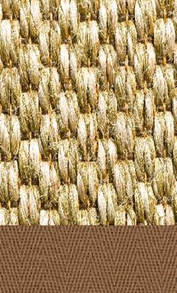 Sisal Santiago natural tæppe med kantbånd i 862 light brown